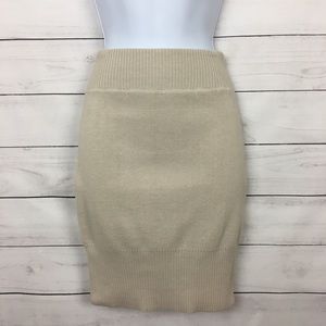 Poof Couture Cream-Stretch Pencil Skirt M
